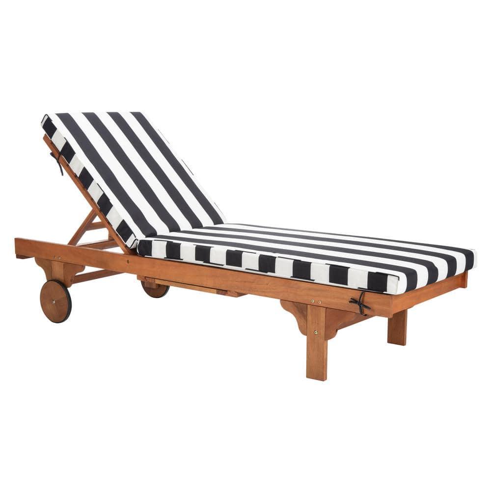 Newport Lounge Chair - Outdoor - PAT7022 - Natural/Black Stripe -Safavieh