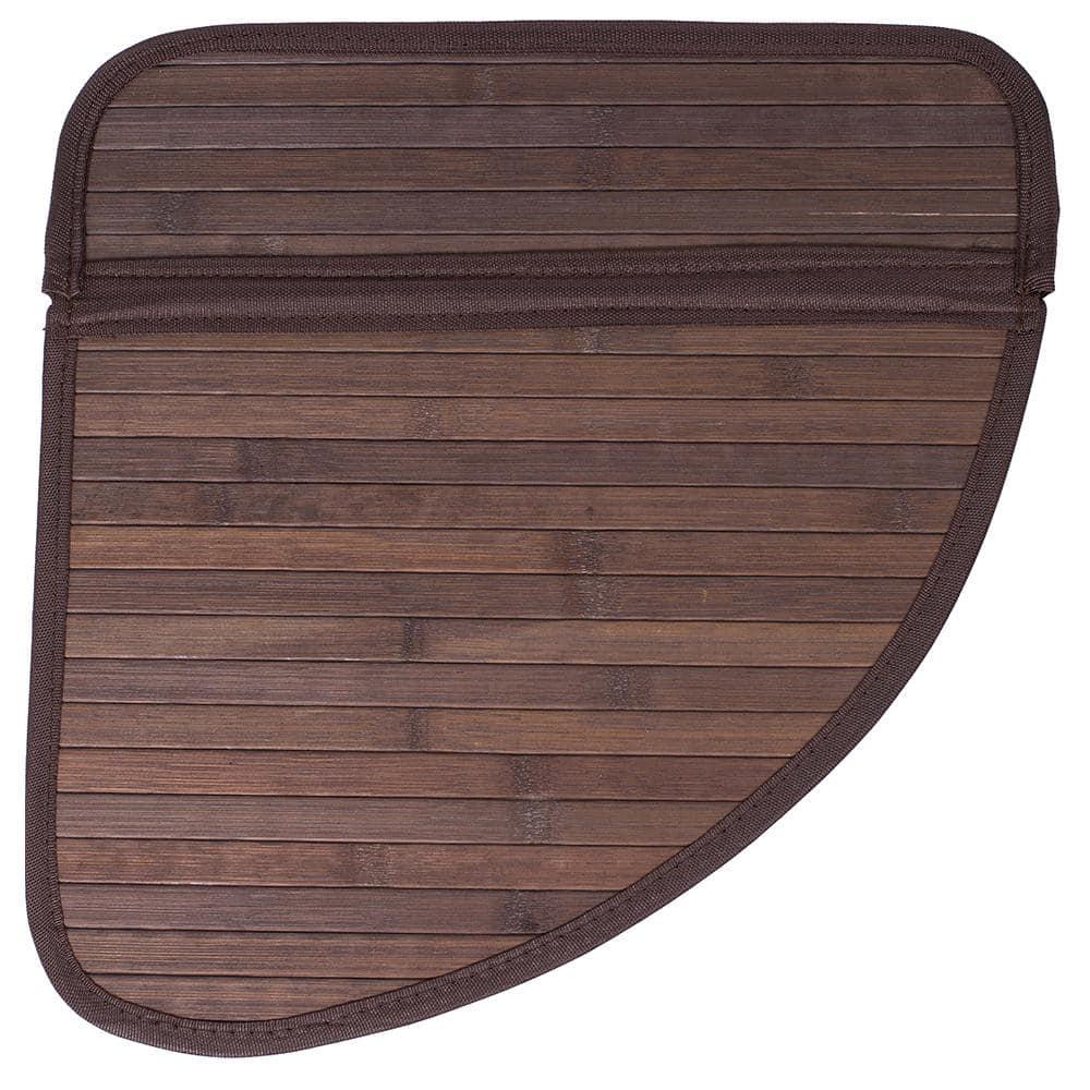 Espresso Bamboo Corner Laundry Hamper with Lid and Cloth Liner