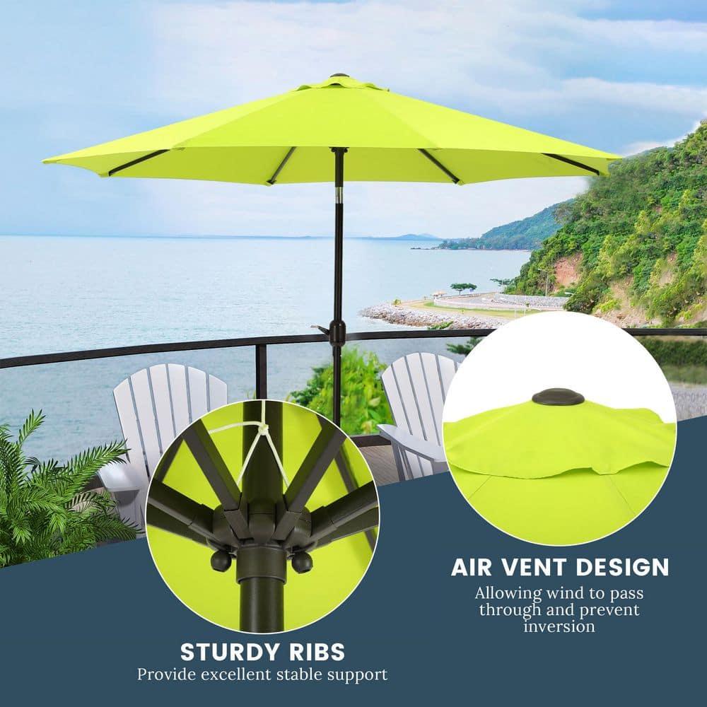 Westin Outdoor 9 Ft Patio Market Umbrella with Tilt & Crank, Lime Green