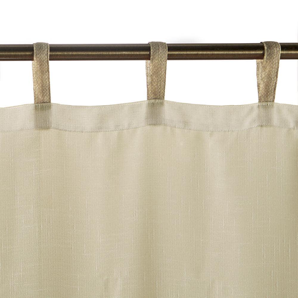 Darien Indoor/Outdoor Sheer Tab Top Single Window Curtain for Patio, Porch, Cabana - 52 x 95 - Natural - Elrene Home Fashions