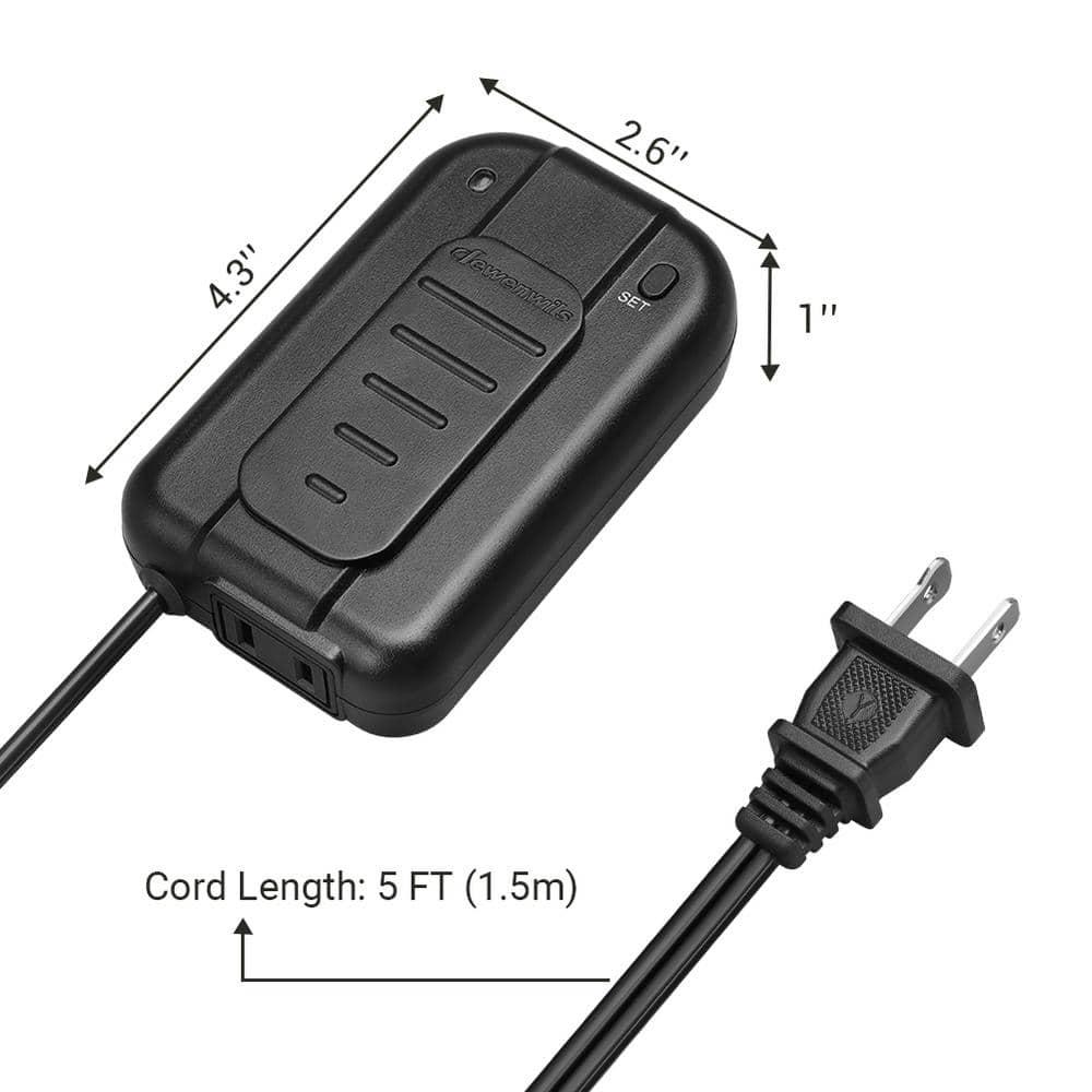 5 ft. Extension Cord Black Dimmer Switch, Foot Dimmer for Dimmable LED/CFL/Incandescent Bulb, Full Range Slide Control