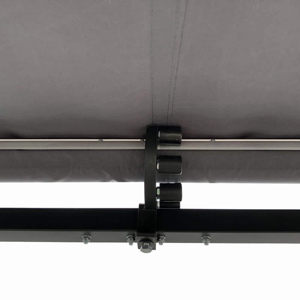 Retractable Home Patio Awning | Deck Canopy |UV Protection Sunshade | Manual Black Frame | Upgraded 2024