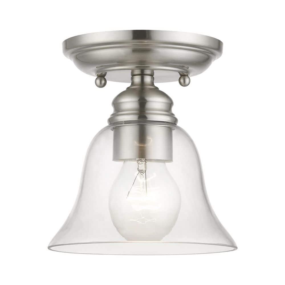 Livex Lighting Moreland 1 - Light Semi-Flush Mount in  Brushed Nickel