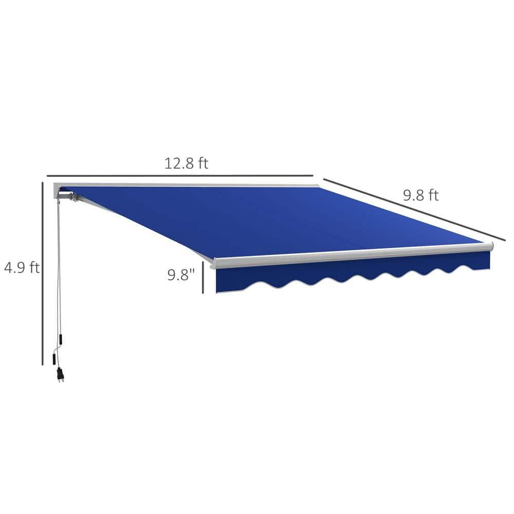 Outsunny Polyester Cover Retractable Patio Awning