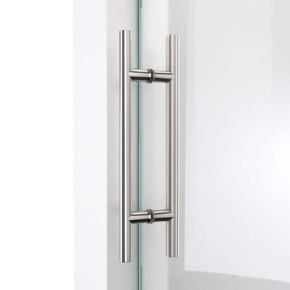 72.38" W x 34.5" D x 76" H Frameless Rectangle Sliding Shower Enclosure