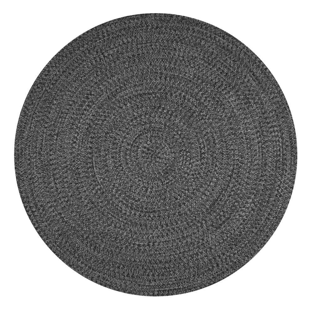Nuloom Wynn Solid 4 Round Indoor/Outdoor Accent Rug for Living Room Patio Deck Front Porch Entryway Kitchen, Charcoal