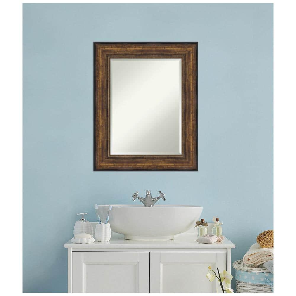 Medium Rectangle Bronze Bronze/Copper Metallic Beveled Glass Modern Mirror (31.5 in. H x 25.5 in. W)