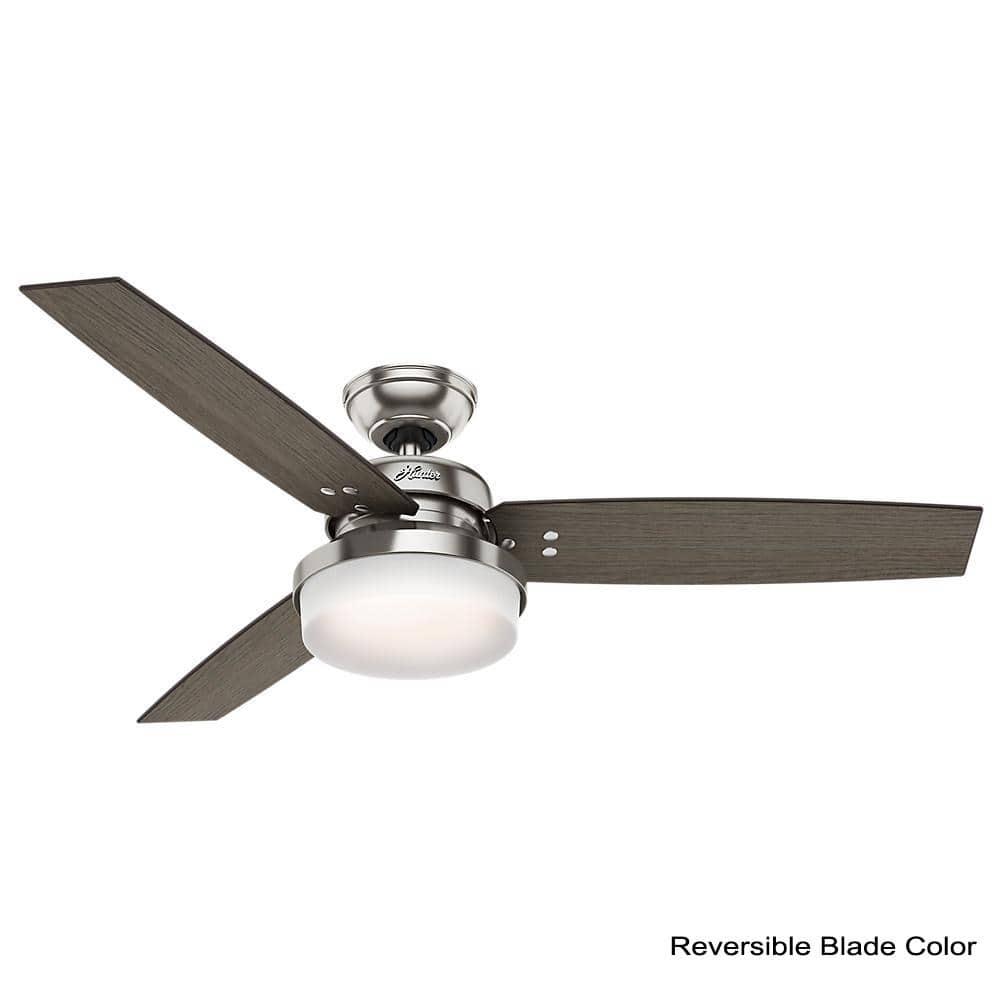 52" Sentinel Ceiling Fan with Remote Nickel: WhisperWind Motor, Reversible - Hunter Fan