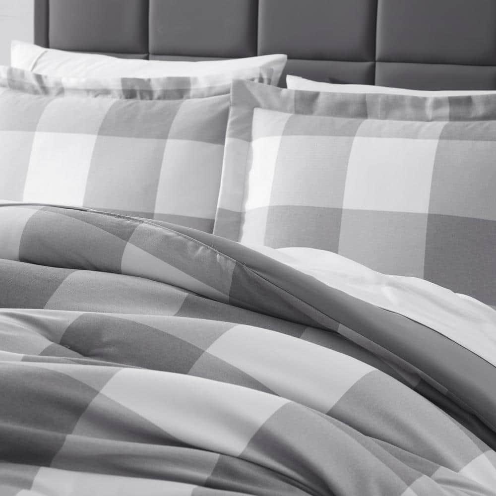Sweet Home Collection Herringbone Weave Buffalo Check Bed in a Bag Comforter & Sheet Set