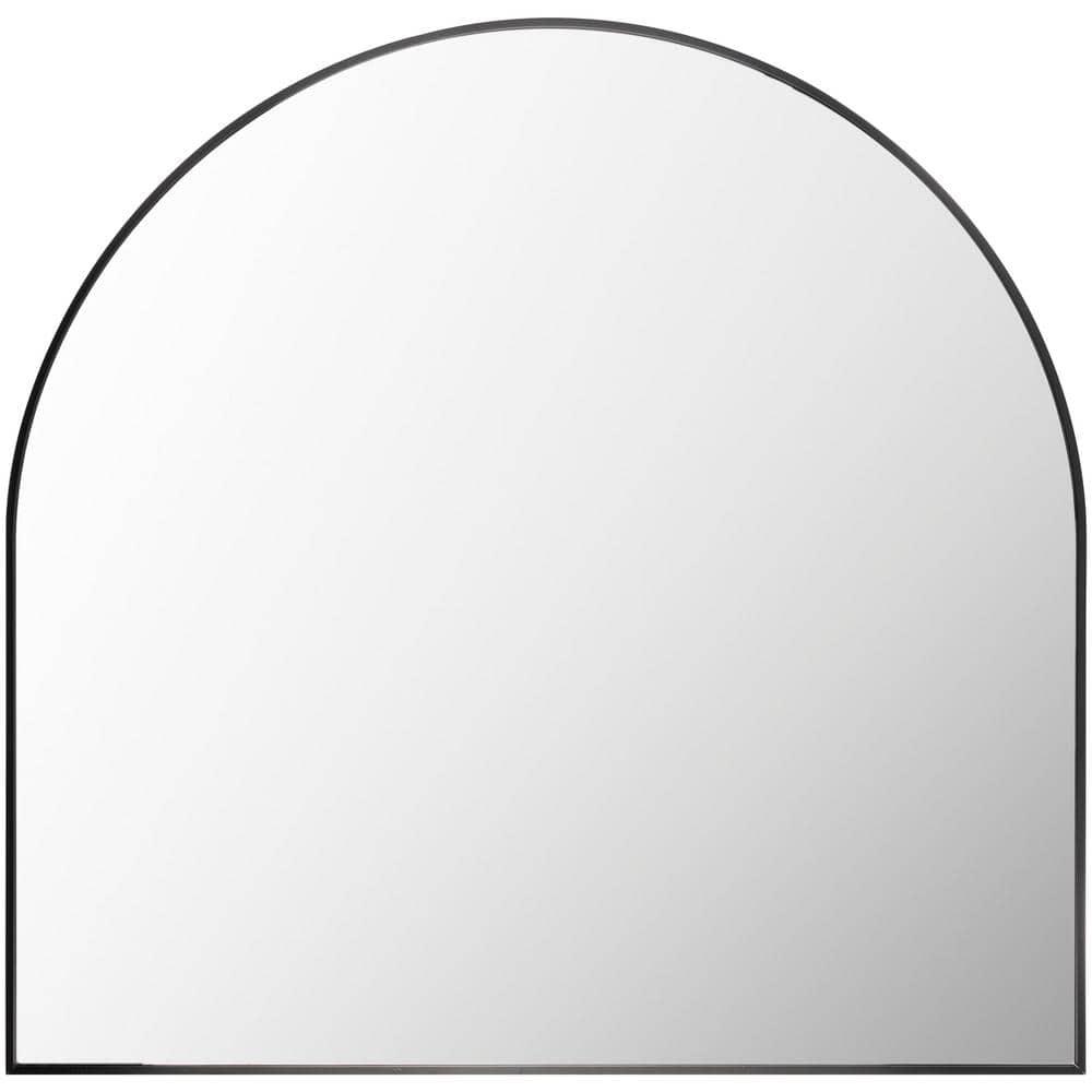 Luxurious Gold & Silver Brushed Metal Arched Mirror 36x35"