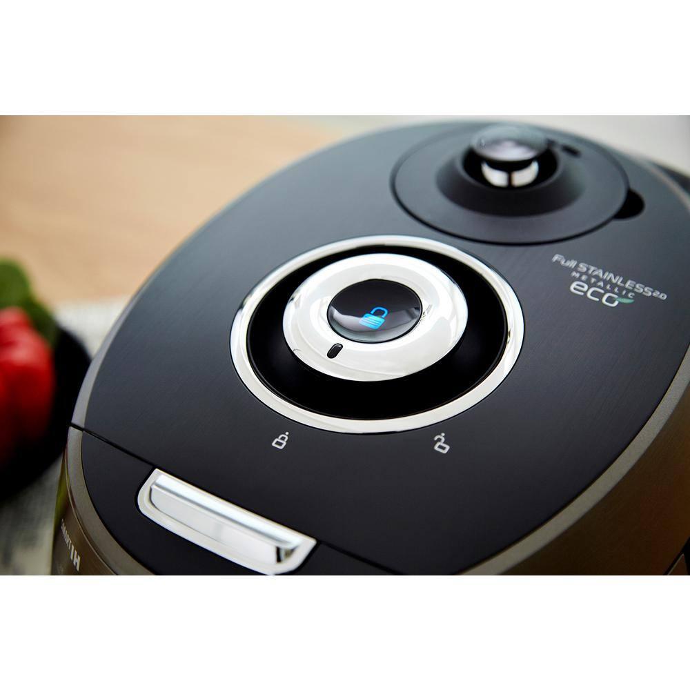 CUCKOO 6-Cup Induction Heating Pressure Rice Cooker with Nonstick Inner Pot, 21 Menu Modes, Fuzzy Logic Tech, 3 Voice Guide, Auto Clean (Dark Grey) CRP-DHSR0609FD