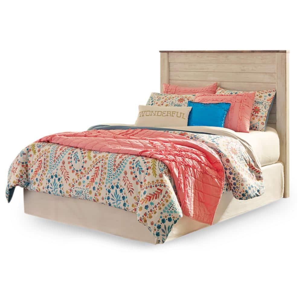 Signature Design by Ashley Casual Willowton Full Panel Headboard  Whitewash