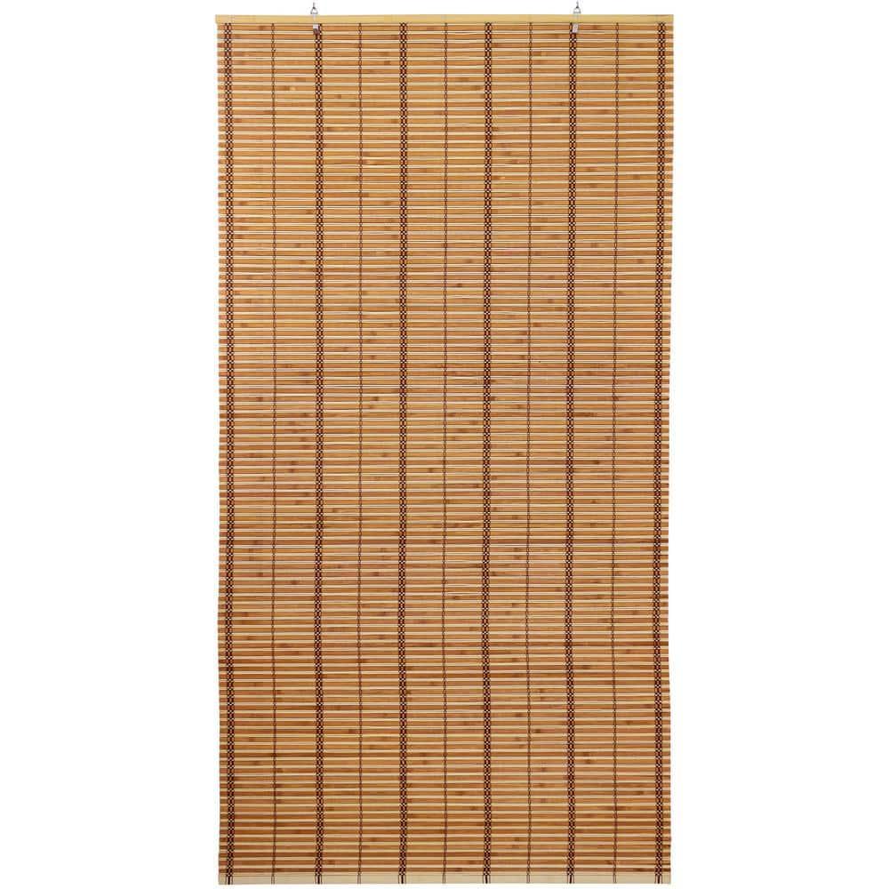 Burnt Bamboo Cordless Window Shade - Two-tone Honey 48" W