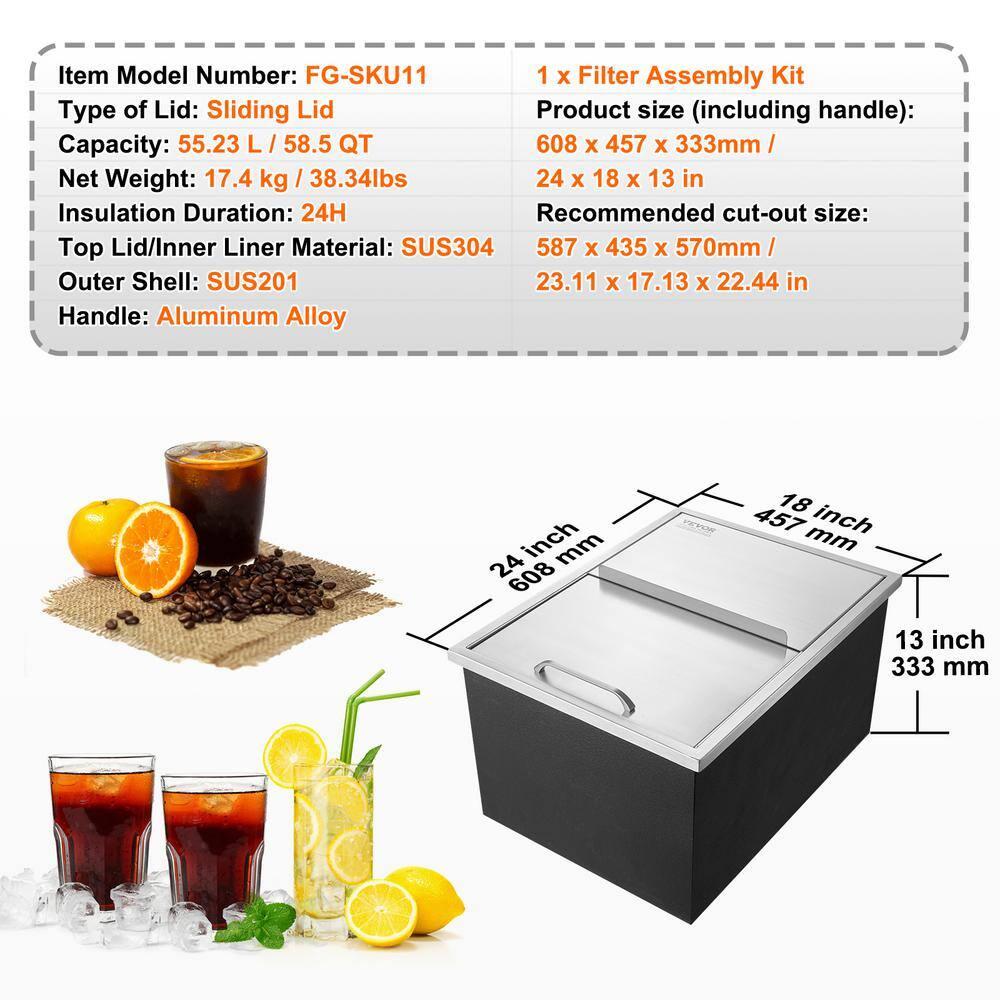 VEVOR VEVOR 58.5 Quarts Ice Chest