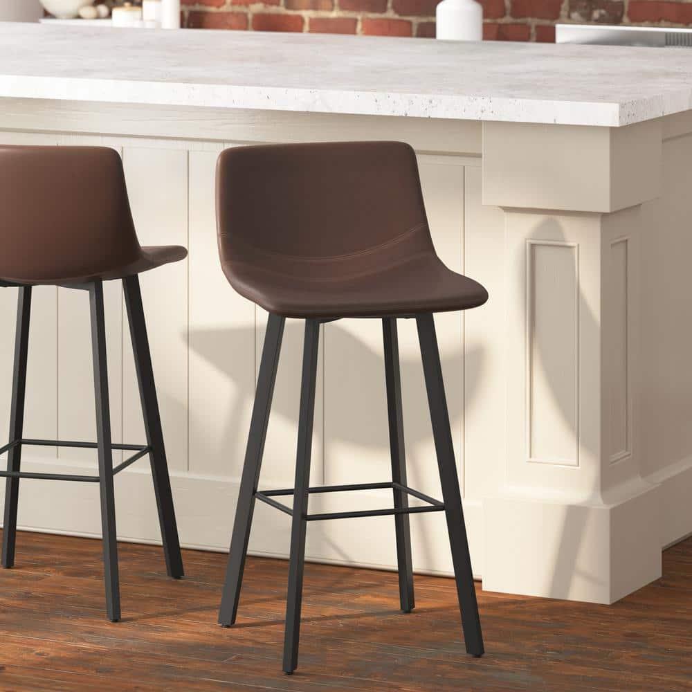 Taylor & Logan Brandy Upholstered Counter Stool with Metal Frame (Set of 2)
