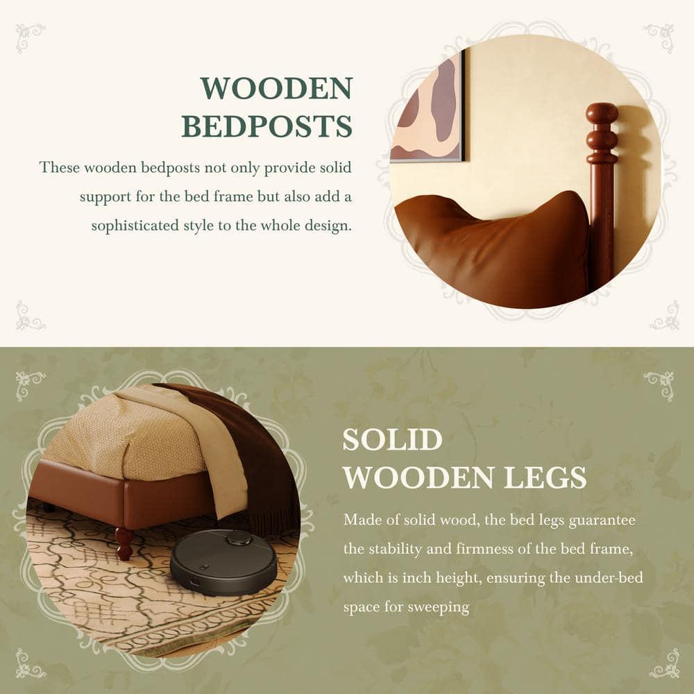 Christopher Knight Home Calka Modern Faux Leather Upholstered Coffee Bed with Headboard, California King