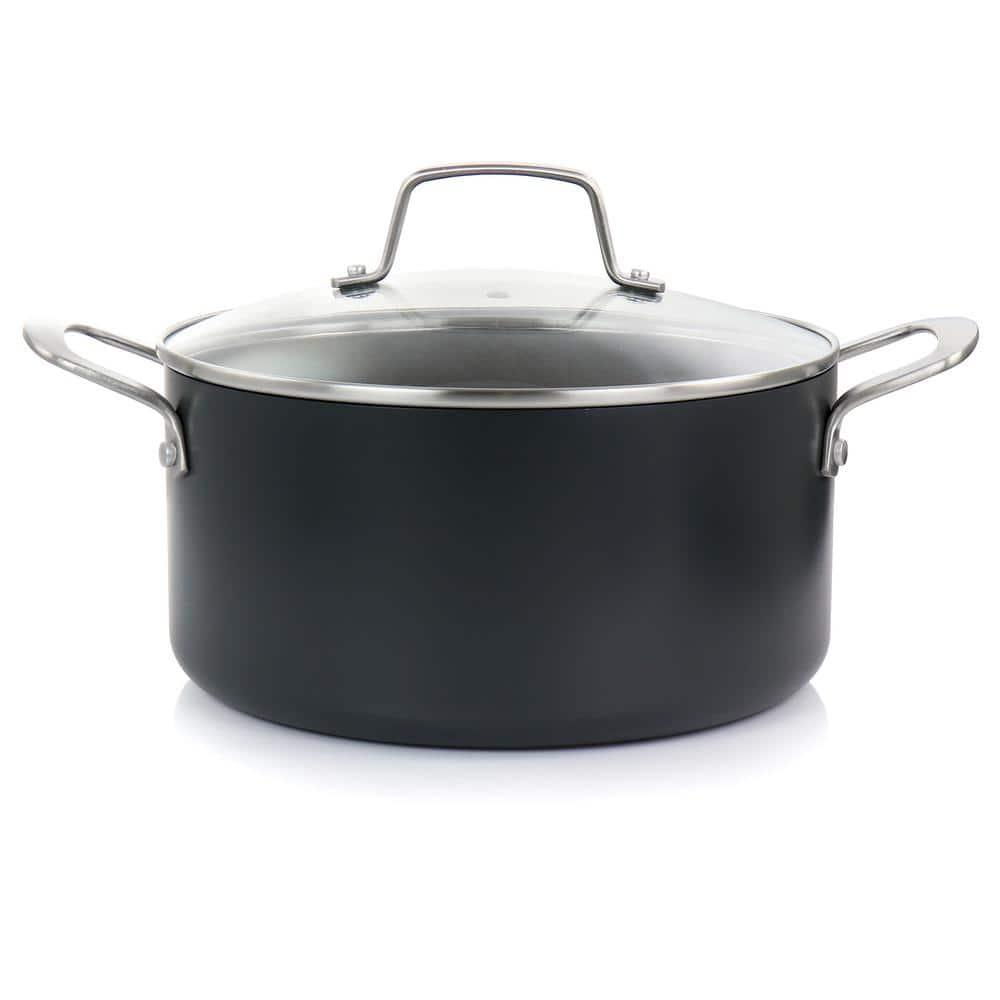 Martha Stewart Bosworth 10 Piece Hard Anodized Nonstick Aluminum Cookware Set - Black