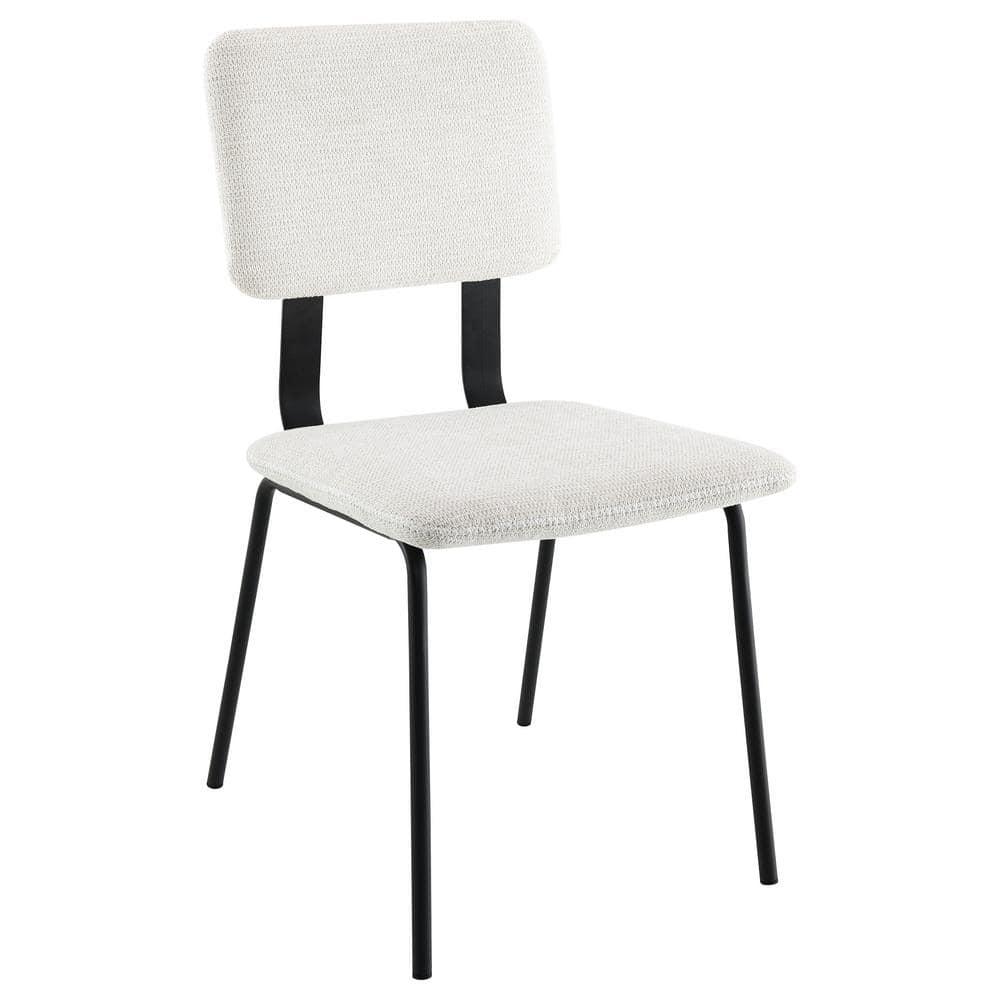 Coaster Calla Contemporary Fabric Upholstered Dining Side Chair in White