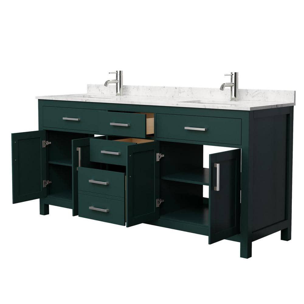 Beckett 72" Freestanding Double Bathroom Vanity with Cultured Marble Top