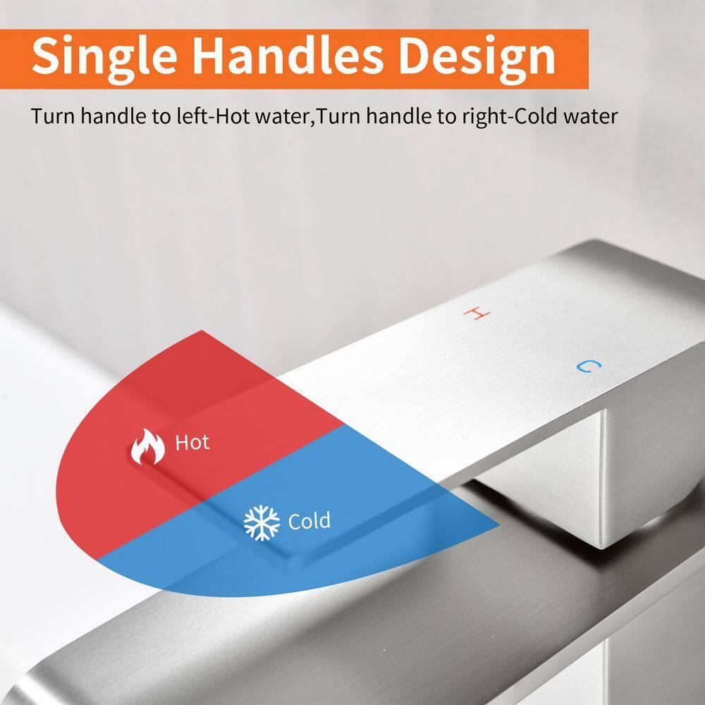 1 Single-handle Bathroom Faucet with Drain Assembly