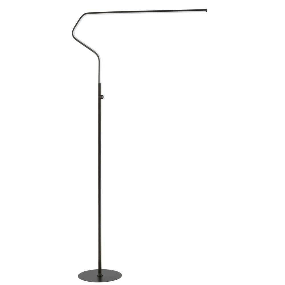 JONATHAN Y JYL7020B Julian 65.25" Integrated LED Metal Floor Lamp, Minimalistic, Modern, Contemporary for living room, dinning room, bedroom, office, Black