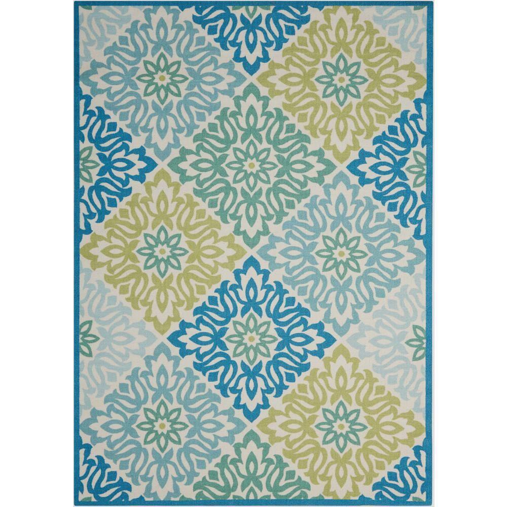 Waverly Sun & Shade "Sweet Things" Blue Indoor/Outdoor Area Rug by Nourison Marine 4'3" x 6'3"