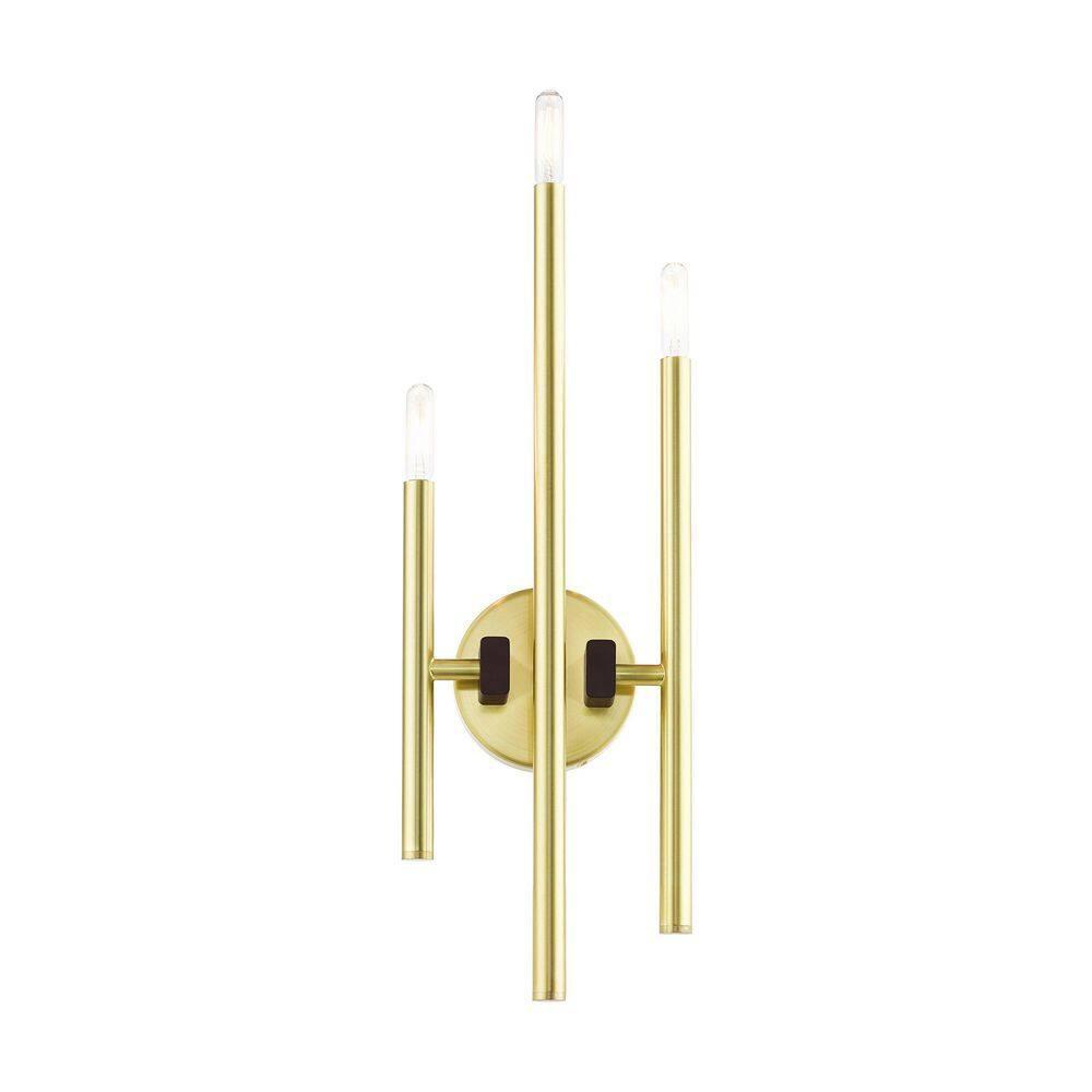 Livex Lighting Denmark 3 - Light Wall Light in  Satin Brass