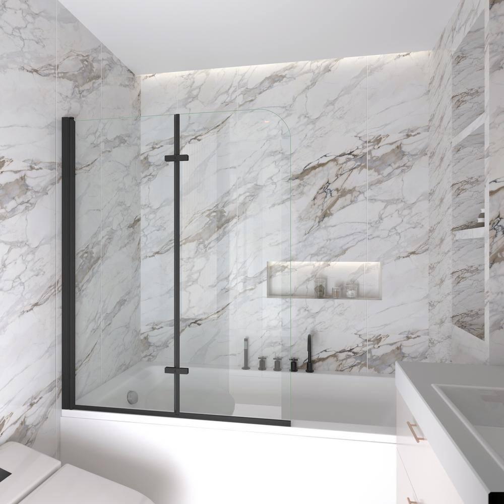 Jraty Glass 43" W x 55" H Frameless Tub Door