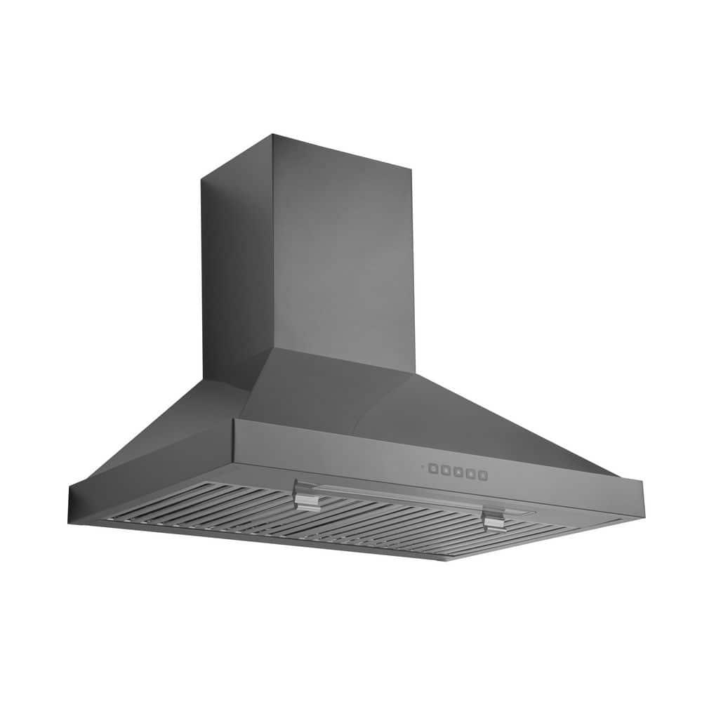 Hauslane 30" Stainless Steel Convertible Wall Range Hood with Baffle Filter