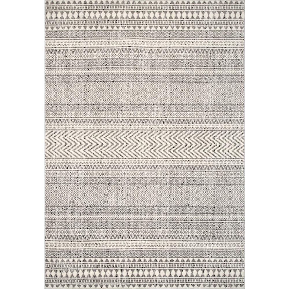 Nuloom Catherina Trellis 6 Square Indoor Area Rug for Living Room Bedroom Dining Room Kitchen, Grey/Ivory