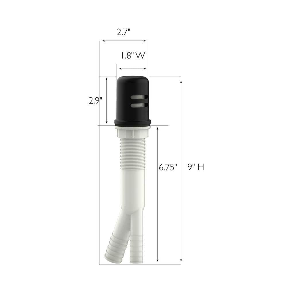 Design House 557702 Dish Washer Air Gap with Cover, Prevent Drain Water Back up, Matte Black