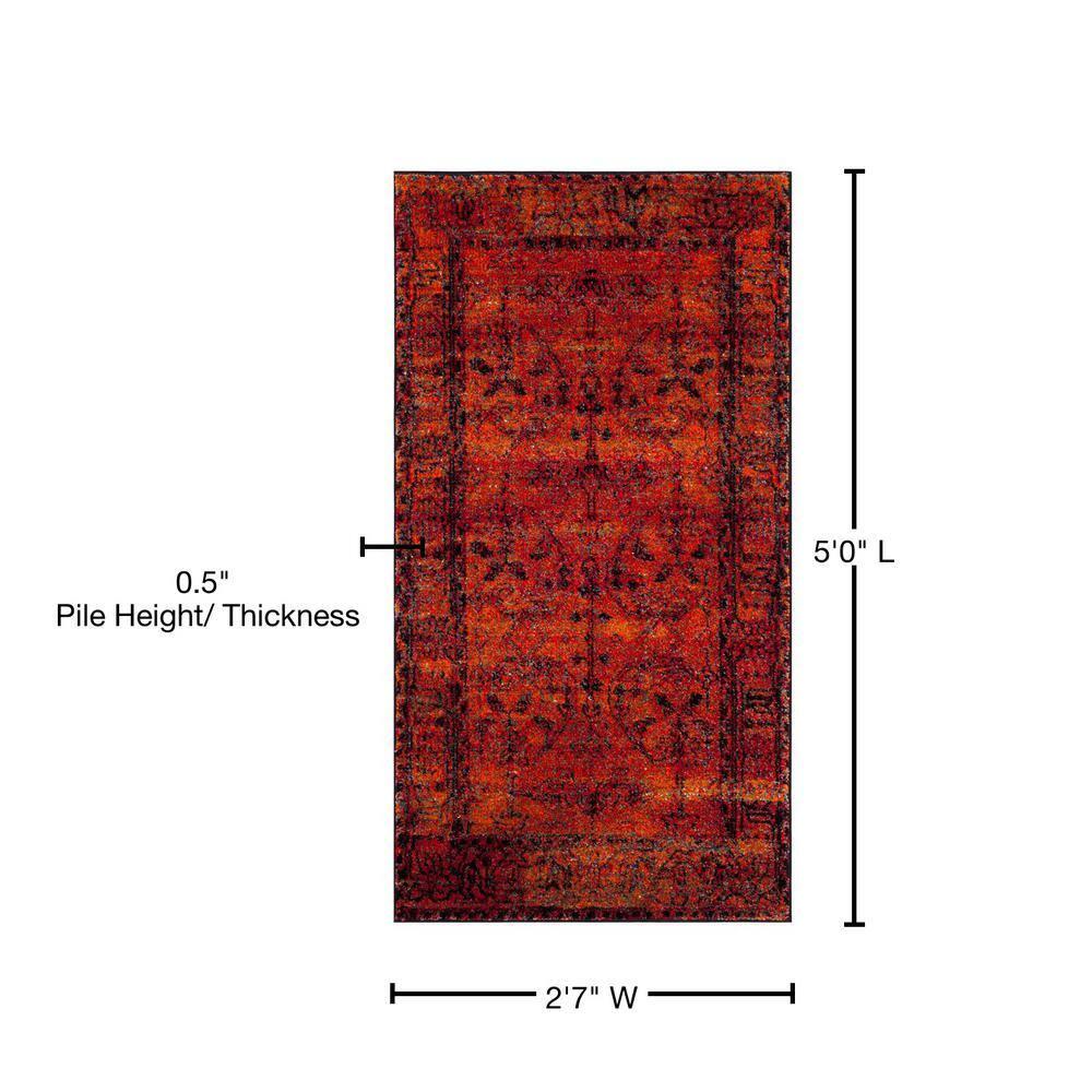 Vintage Hamadan VTH216 Power Loomed Accent Rug - Orange - 2'7"x5' - Safavieh.