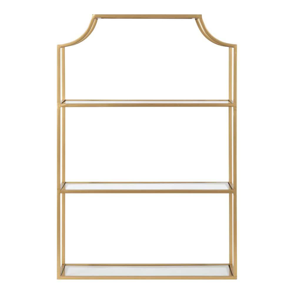 Kate and Laurel Ciel Glam 3-Tier Scalloped Wall Shelf - Gold