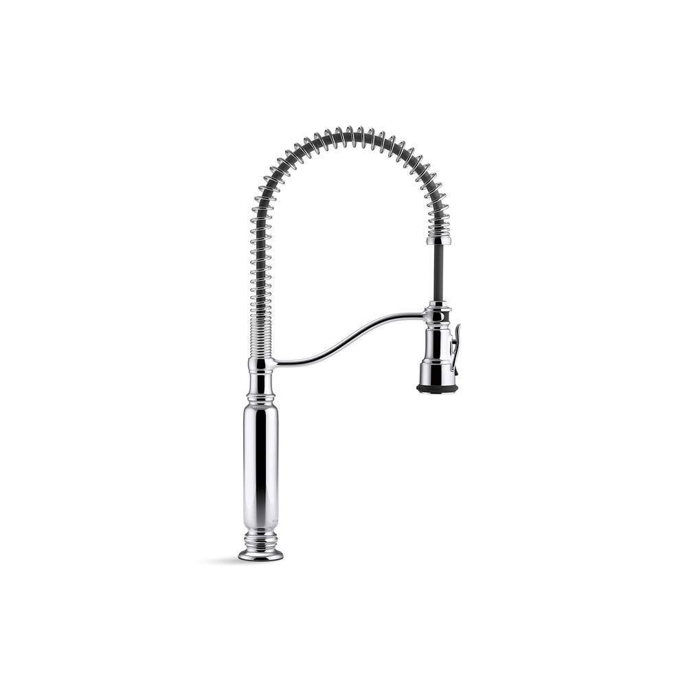 Kohler Tournant® Single Handle Semi-Professional Pre-Rinse Kitchen Faucet with Three-Function Pull Down Sprayer