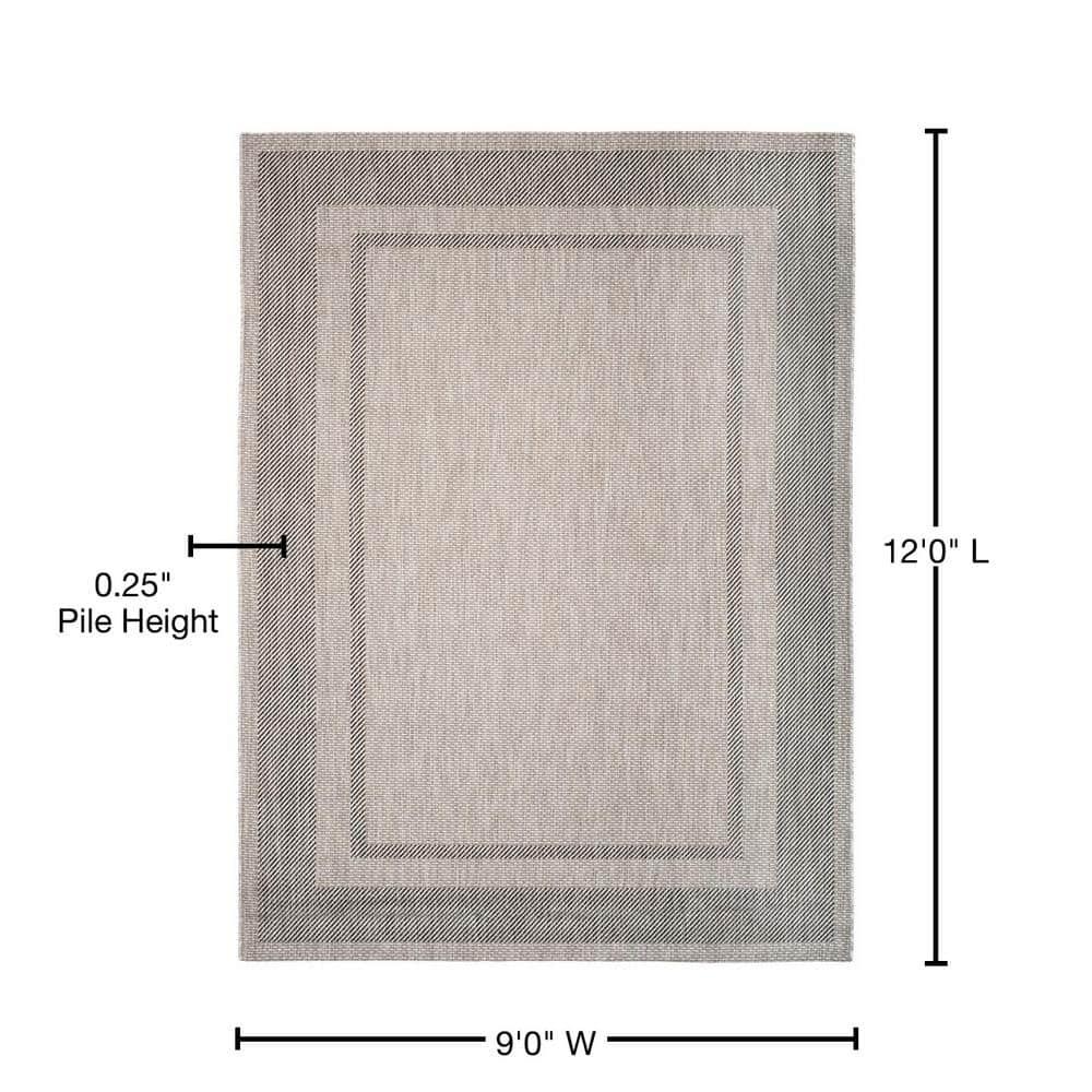 Courtyard CY8477 Power Loomed Indoor/Outdoor Area Rug - Beige/Black - 8'9"x11'9" - Safavieh.