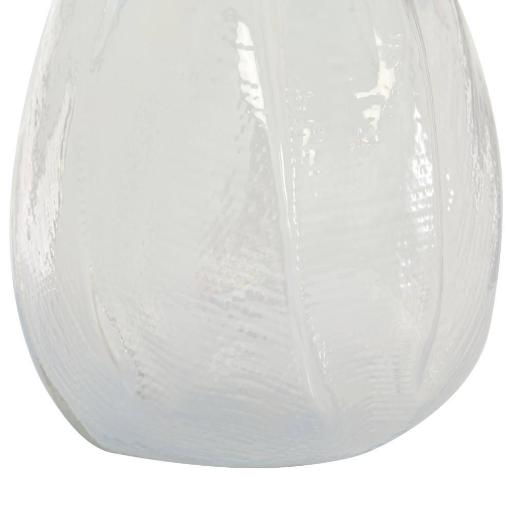DecMode 16" Blown White Glass Vase
