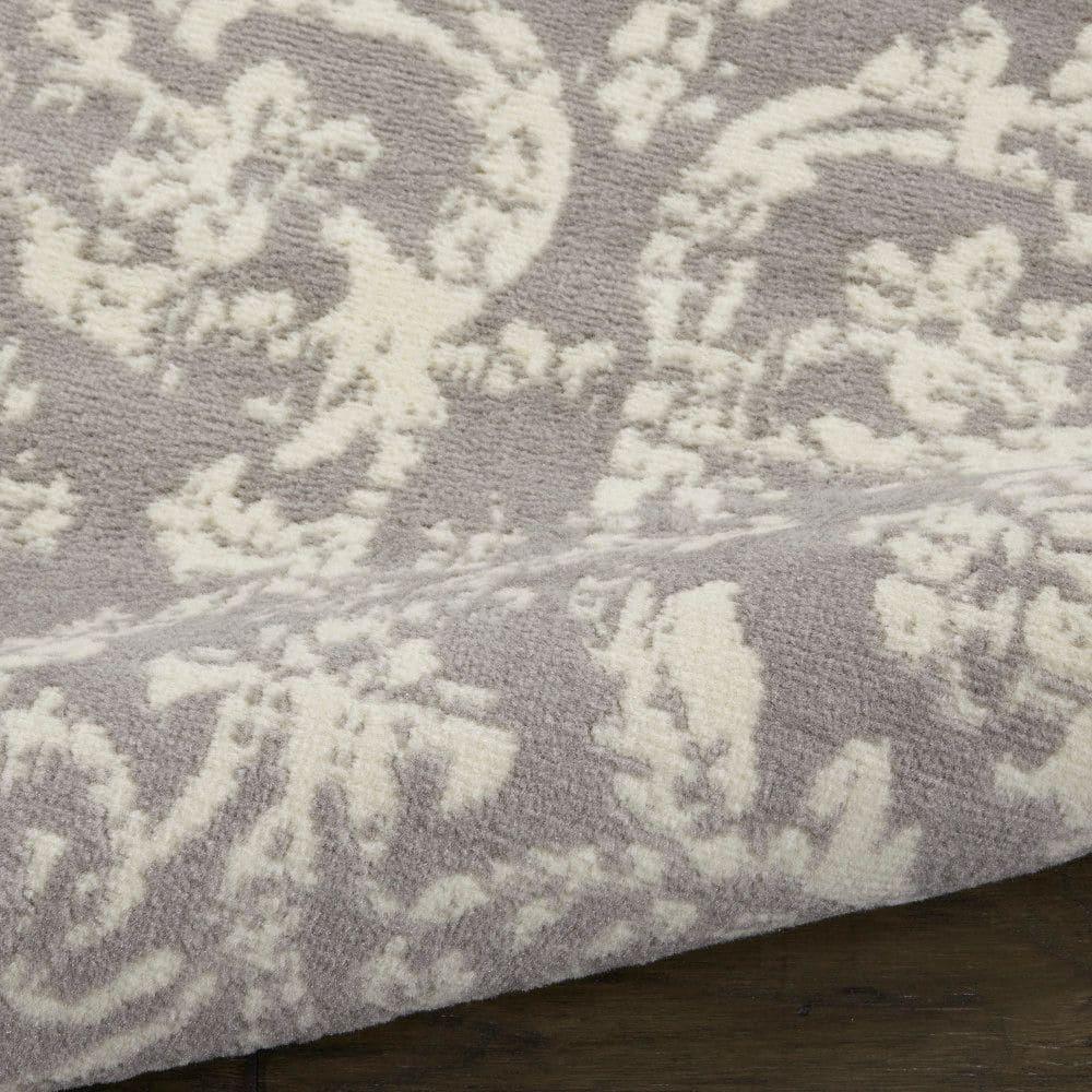 Nourison Jubilant 6' x 9' Grey Area Rug Farmhouse Vintage Damask by Nourison