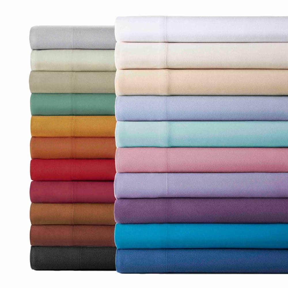 Micro Flannel Shavel Durable Luxurious Sheet Set Including Flat Sheet, Fitted Sheet & Pillowcase, Twin - Greystone