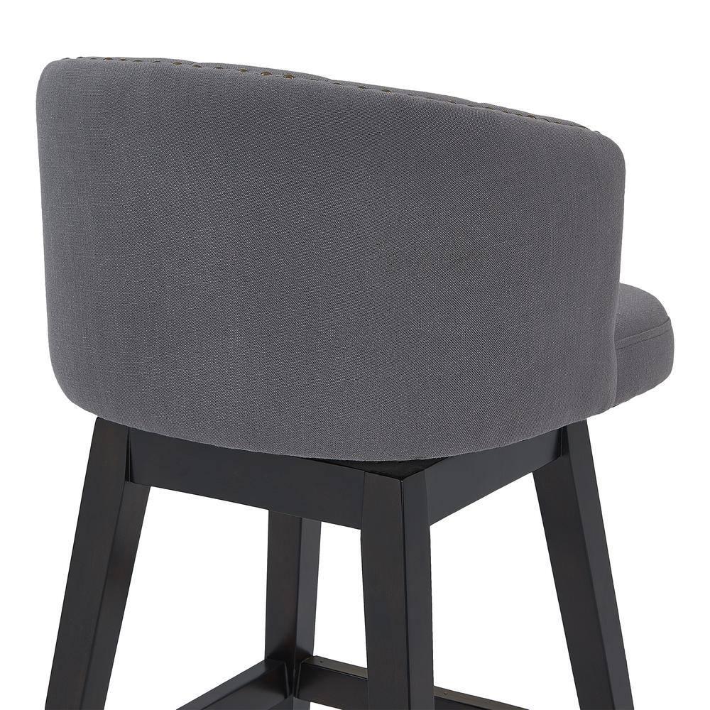 26" Celine Fabric Wood Swivel Tufted Counter Height Barstool - Armen Living