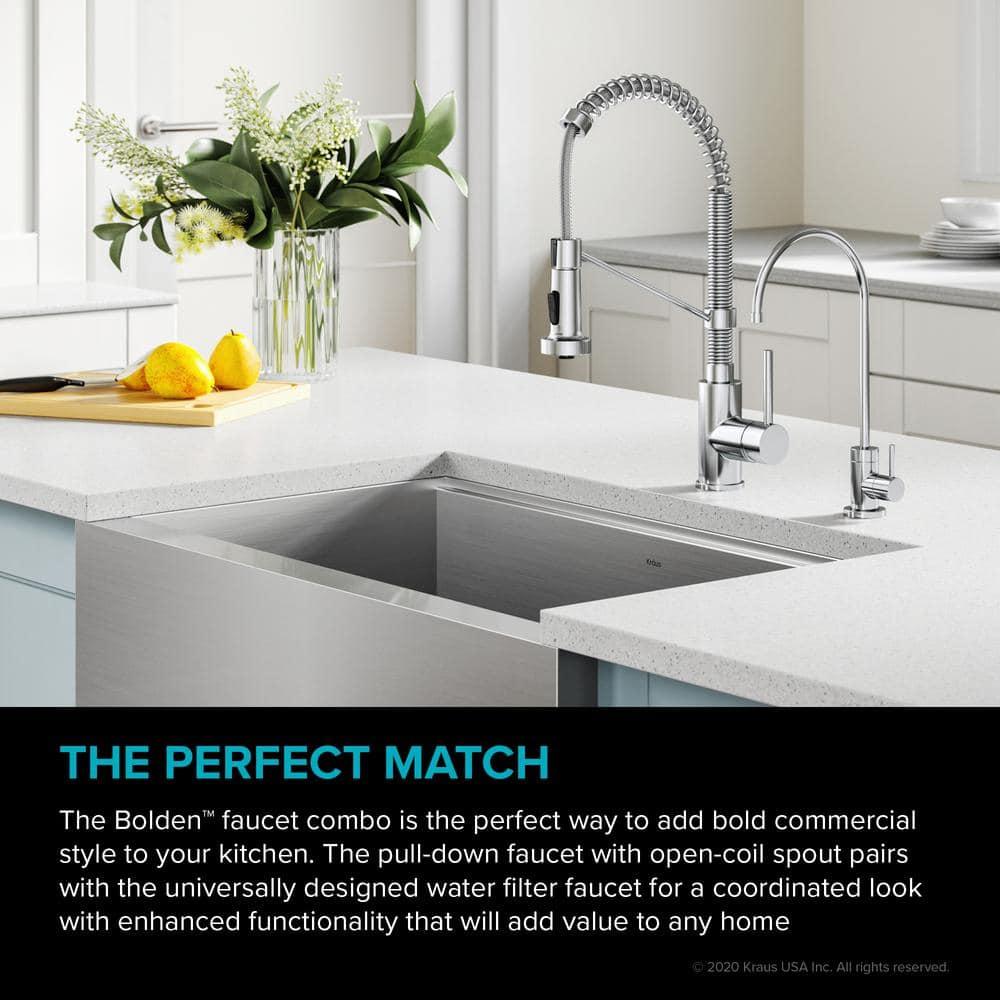 KRAUS Bolden Commercial Style 2-Function Single Handle Pull Down Kitchen Faucet