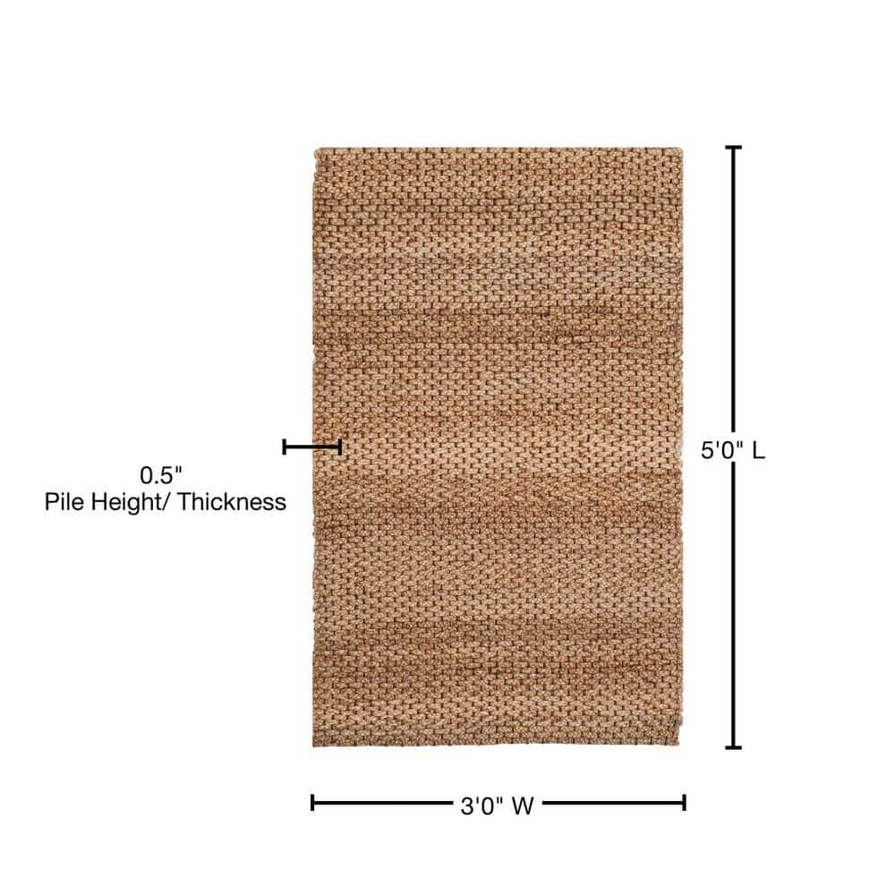 SAFAVIEH Natural Fiber Lillian Braided Jute Area Rug, Natural, 3' x 5'