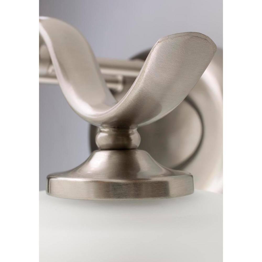 Progress Lighting Inspire 1-Light Wall Sconce, Brushed Nickel, Etched Glass Shade