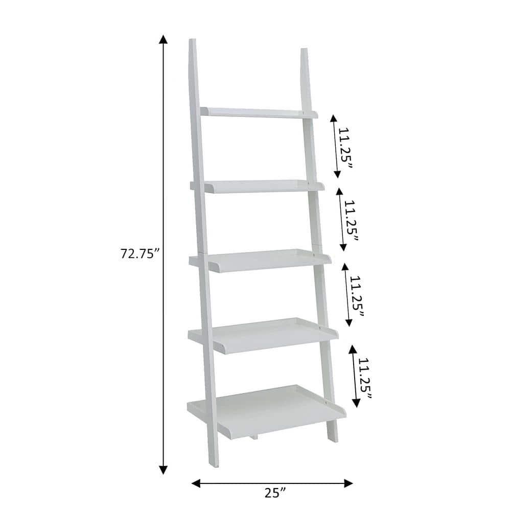 Convenience Concepts French Country Bookshelf Ladder, White