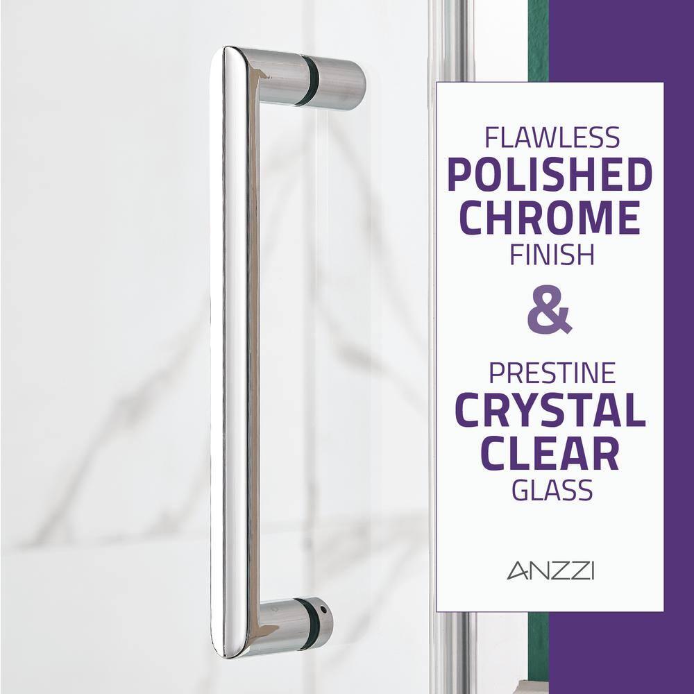 Lancer Series 29" W x 72" H Hinged Semi-Frameless Shower Door