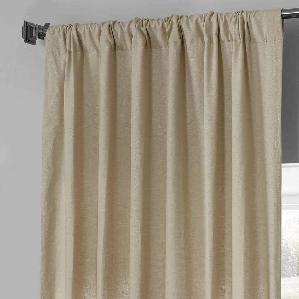 HPD HALF PRICE DRAPES French Linen Curtains 120 Inches Long Room Darkening Curtains for Bedroom & Living Room 50 X 120, (1 Panel), Walnut Beige
