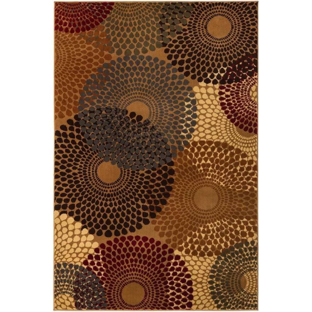 Unique Loom Barista Collection Area Rug - Java (5' 3" x 8' Rectangle Beige/Black)