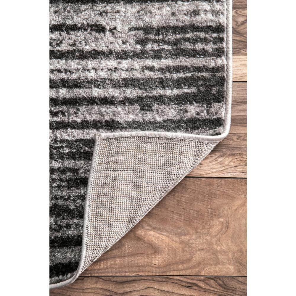 Nuloom Elsa Striped 2x3 Accent Indoor Area Rug for Living Room Bedroom Dining Room Entryway Kitchen, Grey/Ivory