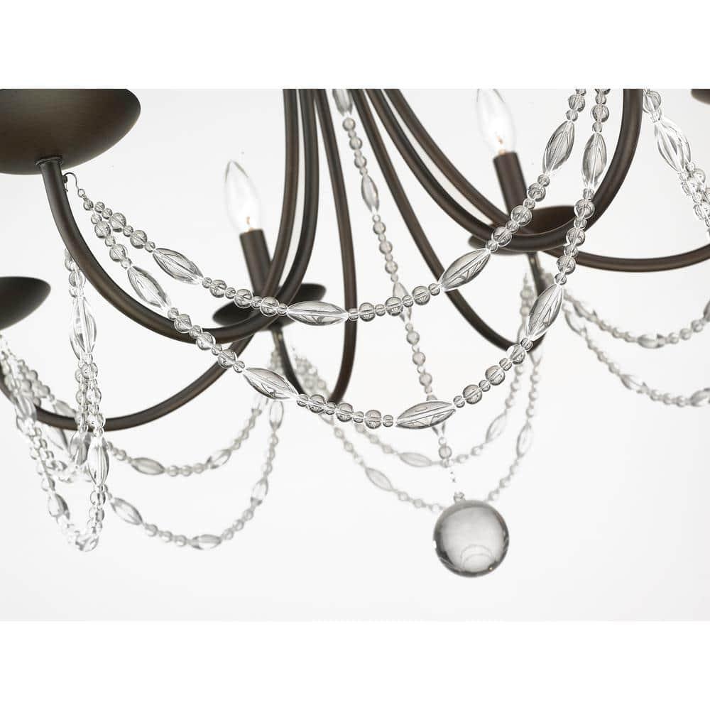 Golden Lighting Mirabella 6-Light Chandelier in Rubbed Bronze