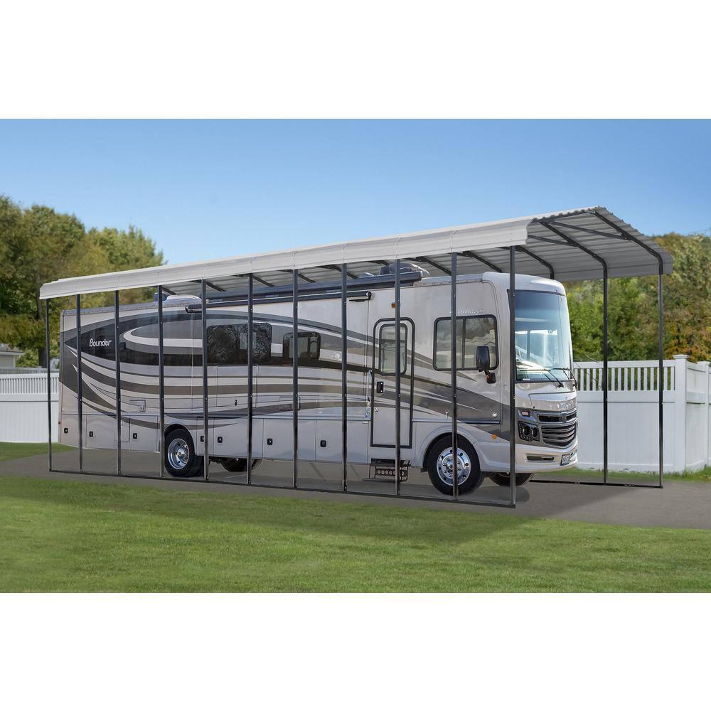 Arrow Carports Galvanized Steel Carport, RV Metal Carport Kit, 14' x 47' x 14', Eggshell