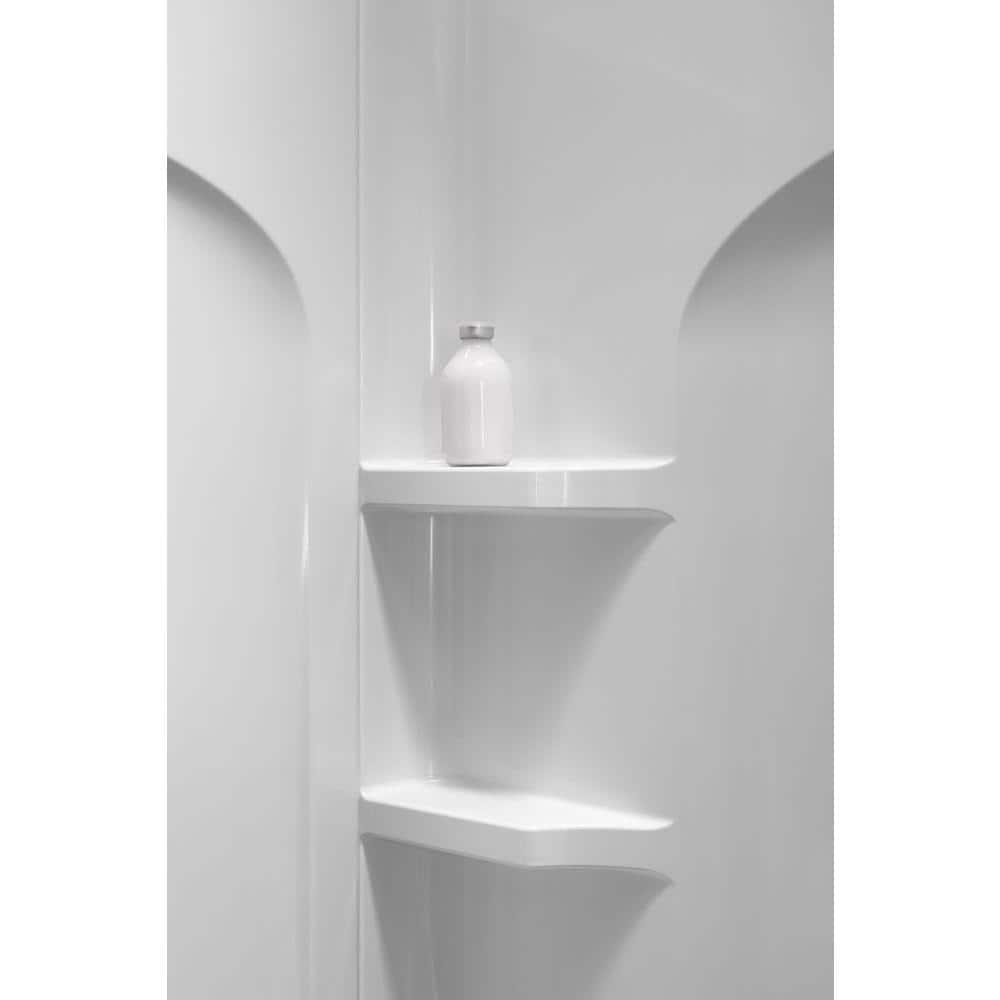 Ensemble 32 in. x 60 in. x 74 in. Bath and Shower Kit with Right-Hand Drain in White